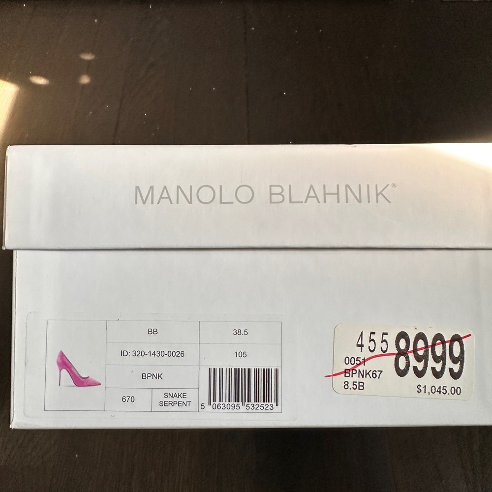 Manolo Blahnik Pink Snake Skin Pumps - Picture 4 of 5